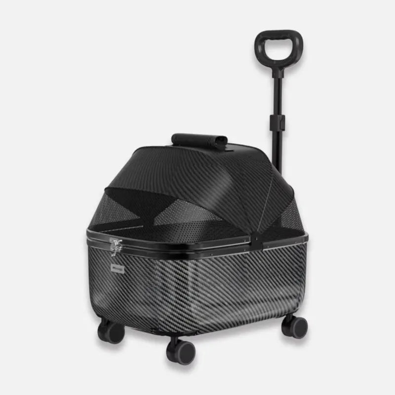 Luxury Water-Resistant Nylon Pet Stroller Travel Bag with Wheels for Cats & Dogs