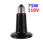 Black Ceramic Infrared Heat Bulb for Reptiles — No-Light Emitter, 110V/220V, 25W–200W