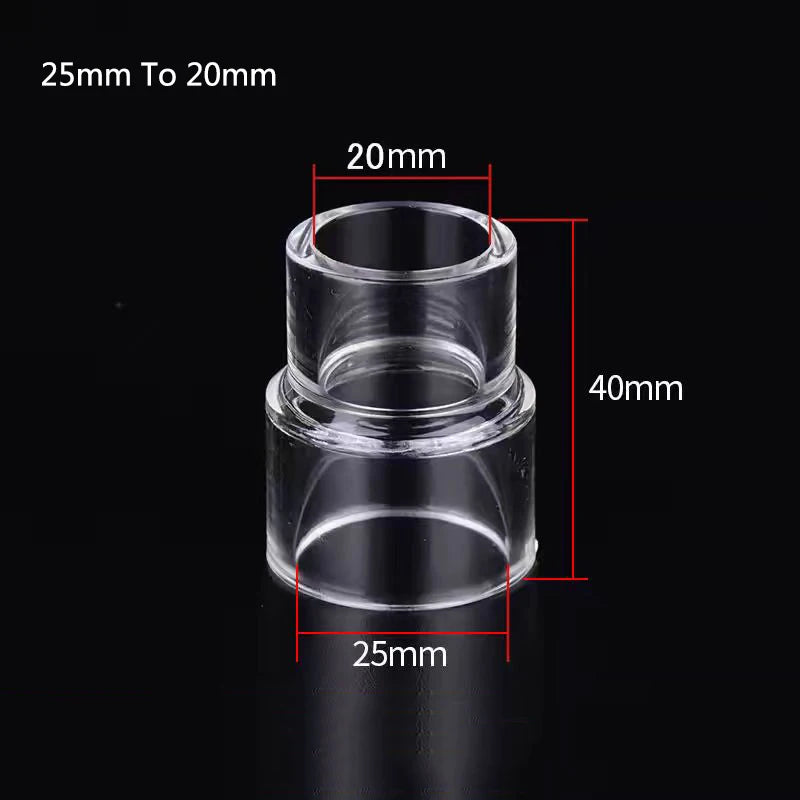 Acrylic Aquarium Pipe Variable Diameter Connectors (Transparent, DIY Fittings)