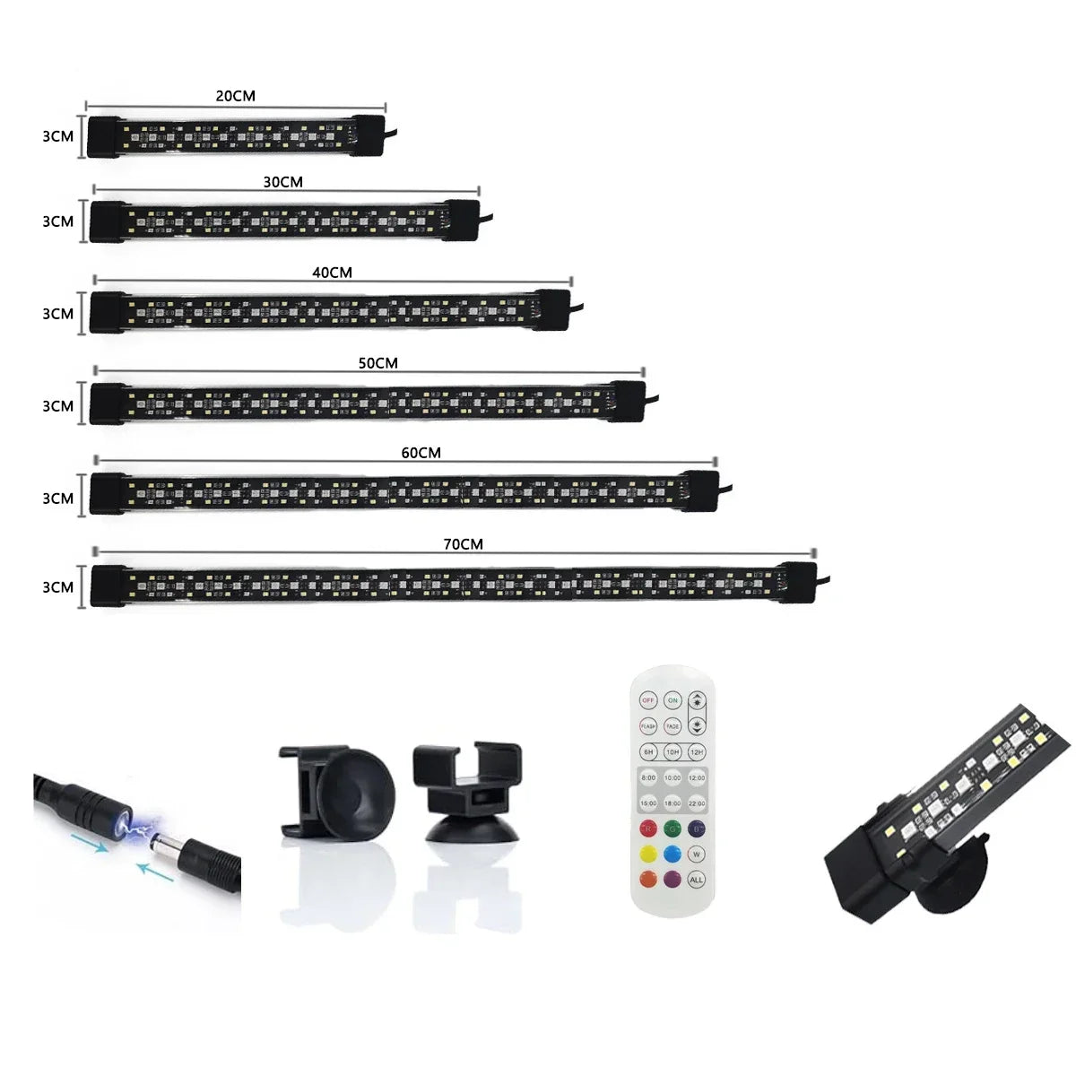 Full Spectrum Aquarium LED Light (20–70cm, 24/7 Lighting, Fish & Plants)