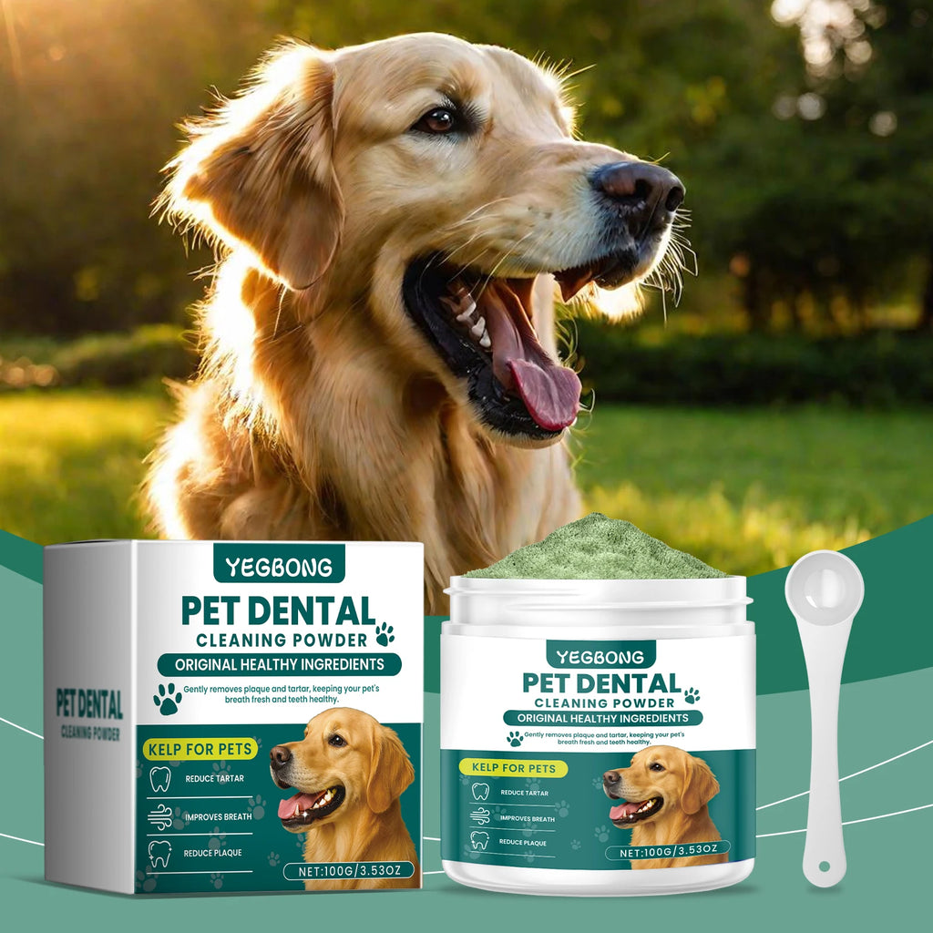 Pet Teeth Cleaning Powder — Reduces Tartar & Freshens Breath, 100g