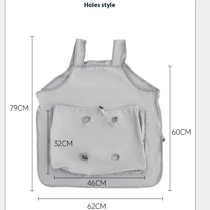 Anti-Fur Cat Grooming Apron with Kangaroo Pocket — Durable Wearable Smock for Cat Lovers