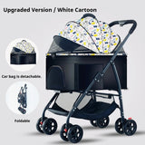 Lightweight Folding Pet Trolley, Cat and Dog Bag Can Be Separated from the Cage, Small Pet Car Can Carry Pet Sleeping Basket