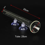 Glass Aquarium Shrimp Feeder Bowl & Tube (Transparent, Food Dish)