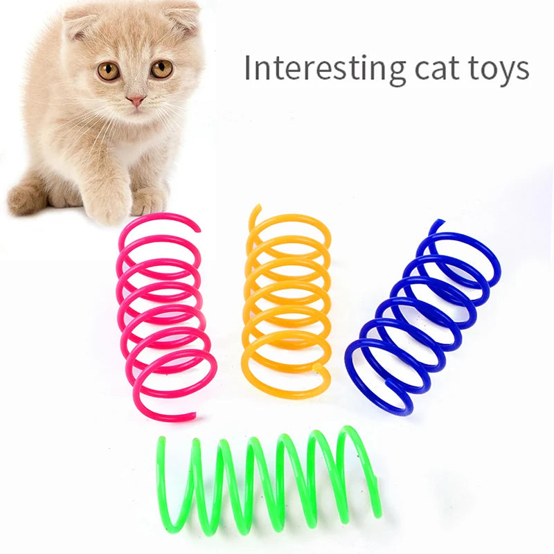 Heavy-Gauge Cat Spring Coil Toys — Bright Colors, 4 to 20-Pack