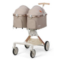Luxury 4-Wheel Dual Cat Stroller for 2 Cats with Detachable Carrier Bag