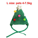 Christmas Pet Costume Set (Santa & Elk Hat with Bandana Bib)
