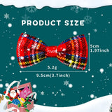 Christmas Dog Collar Bows 50-Pack (Removable Clip-On)