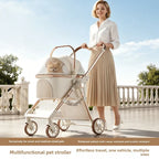 Lightweight Foldable Pet Stroller with Detachable Carrier for Small Dogs & Cats — Portable Walking Cart
