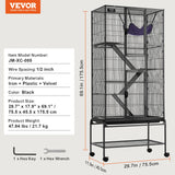 4-Tier Rolling Ferret Cage — Large Critter Cage with Ramps & Hammock