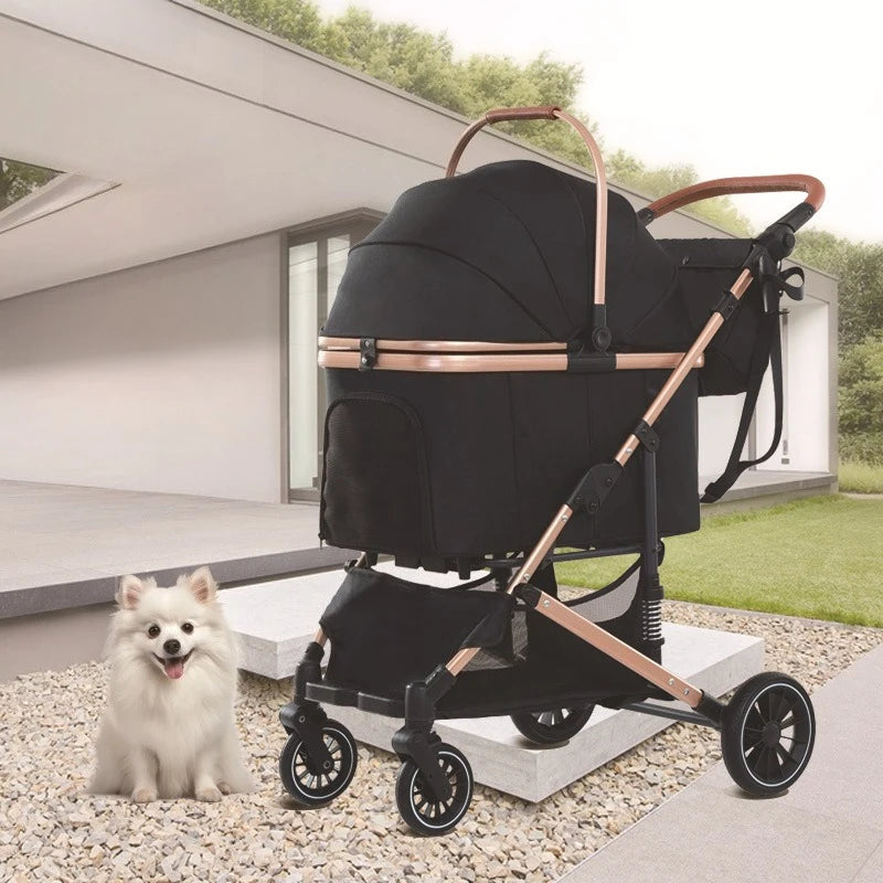 Lightweight Foldable Dog & Cat Outdoor Travel Pet Stroller — New 2025