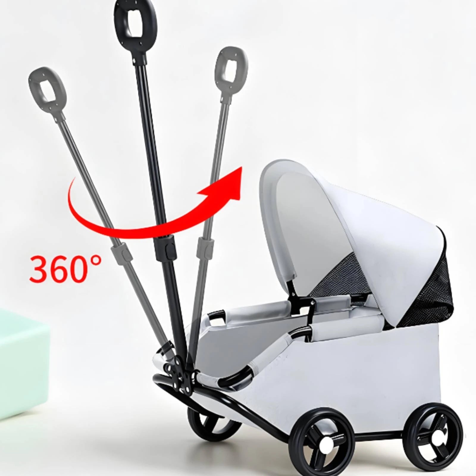 Lightweight Easy-Fold Pet Stroller with Telescoping Handle for Small Pets