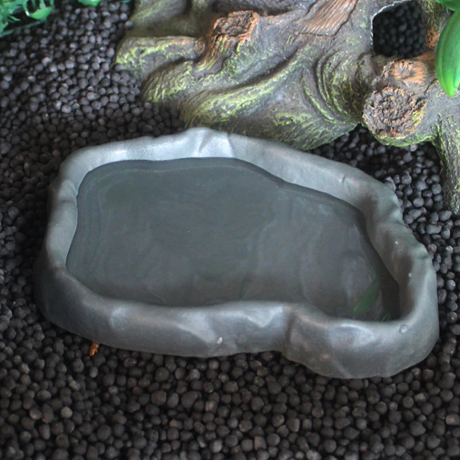 2-Pack Imitation Rock Feeder Bowls — Reptile Food & Water Dishes