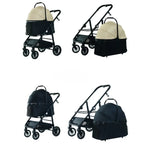 High-View Dog & Cat Stroller with Detachable Portable Carrier