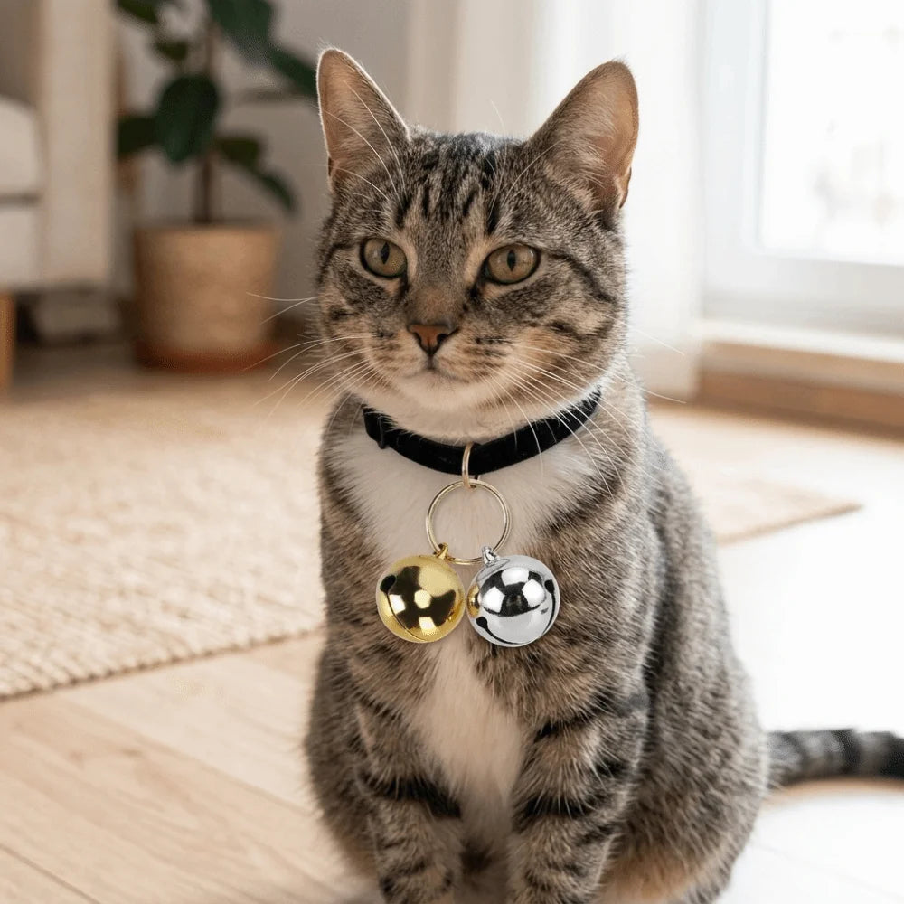 Gold & Silver Pet Collar Charms 2-Pack (Polished, Long-Lasting, Cat & Dog)