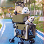 Detachable Double-Decker Cat & Dog Outdoor Stroller — Two-Level