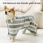 Coral Fleece Pet Bathrobe — Super Absorbent Wrap for Medium & Large Dogs