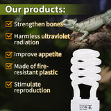 26W UVB Calcium Supplement Lamp — E27 Reptile Basking Bulb