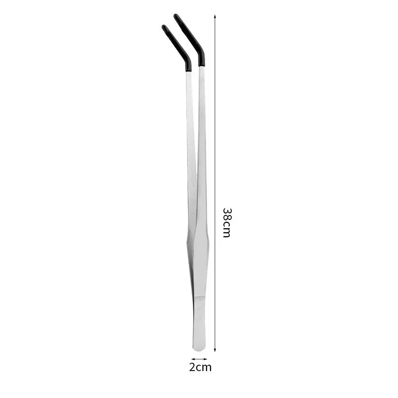 Stainless Steel Pet Feeding Tongs — Rubber-Tipped Tweezers for Reptiles
