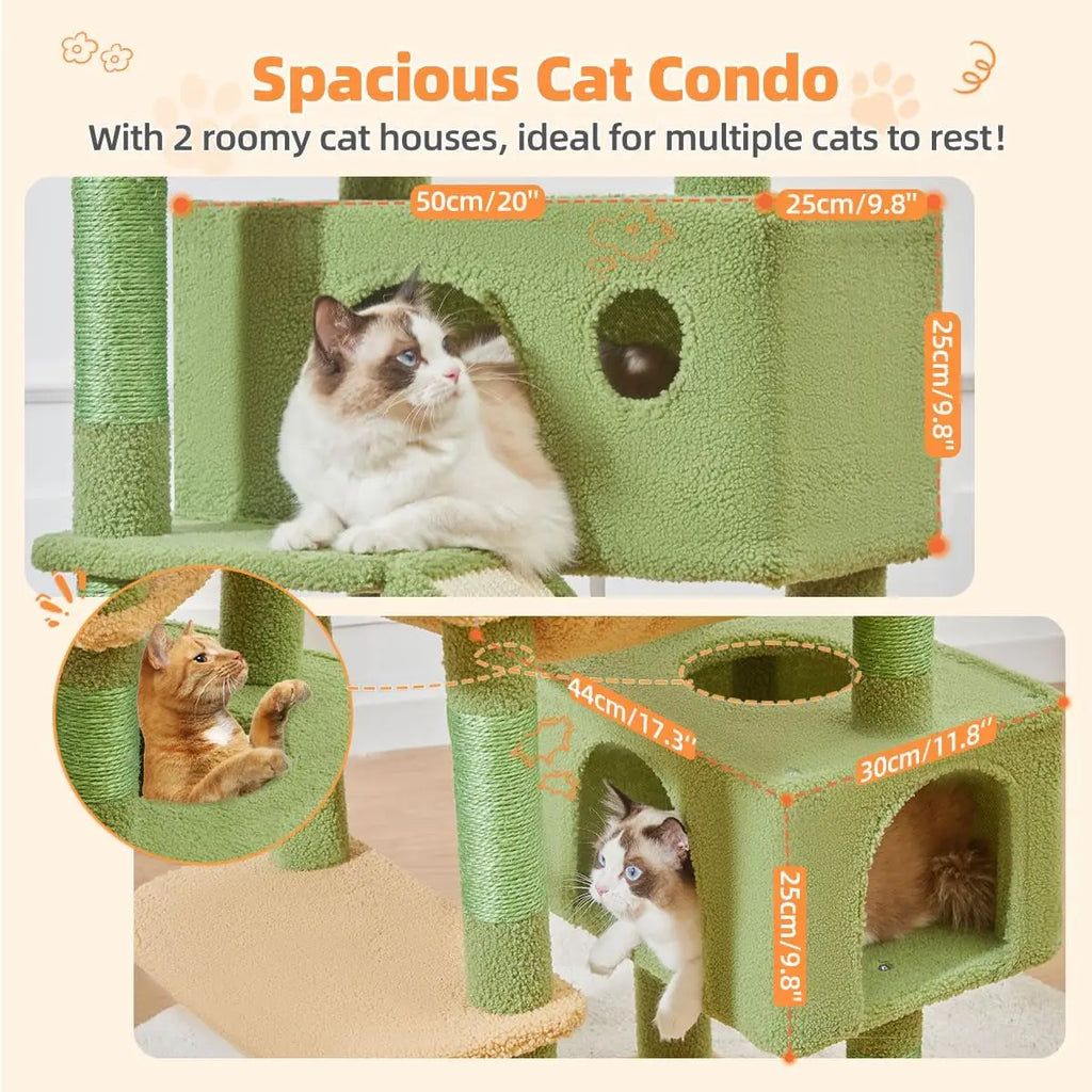 71-Inch Cat Tree Tower with 8 Scratching Posts & Hammock