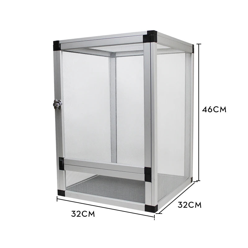 Front-Opening Reptile Terrarium — Tall Metal Mesh Door Enclosure