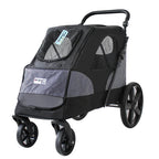 Luxury Large-Size 4-Wheel Pet Stroller with Adjustable Cage & Washable Travel Bag — Foldable
