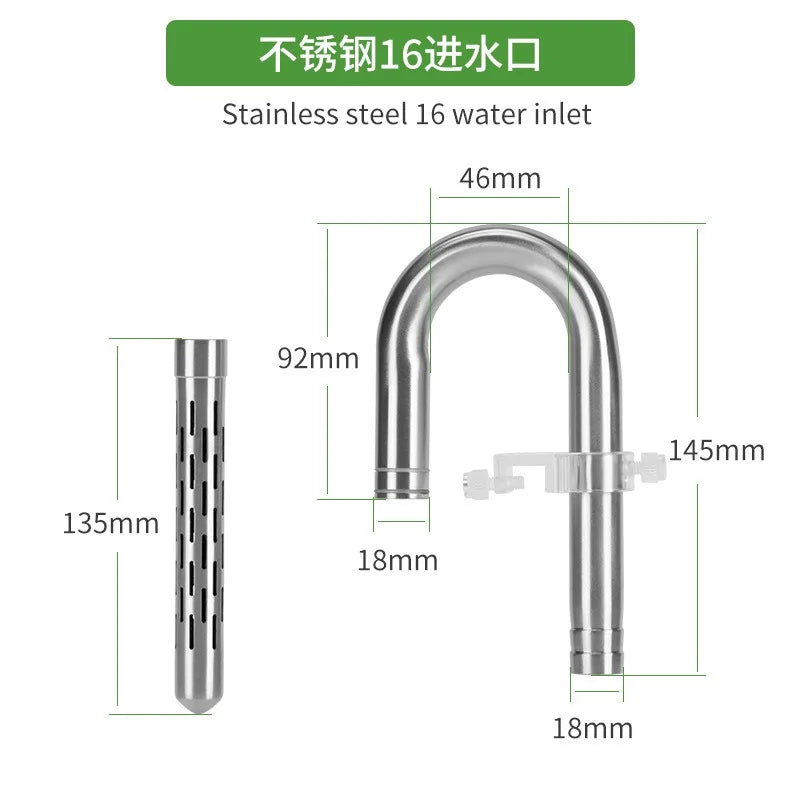 Stainless Steel Aquarium Filter Inlet & Outlet Tubes (Shrimp Safe)