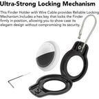 Dual-Pack AirTag Holders with Keychain & Wire Cable