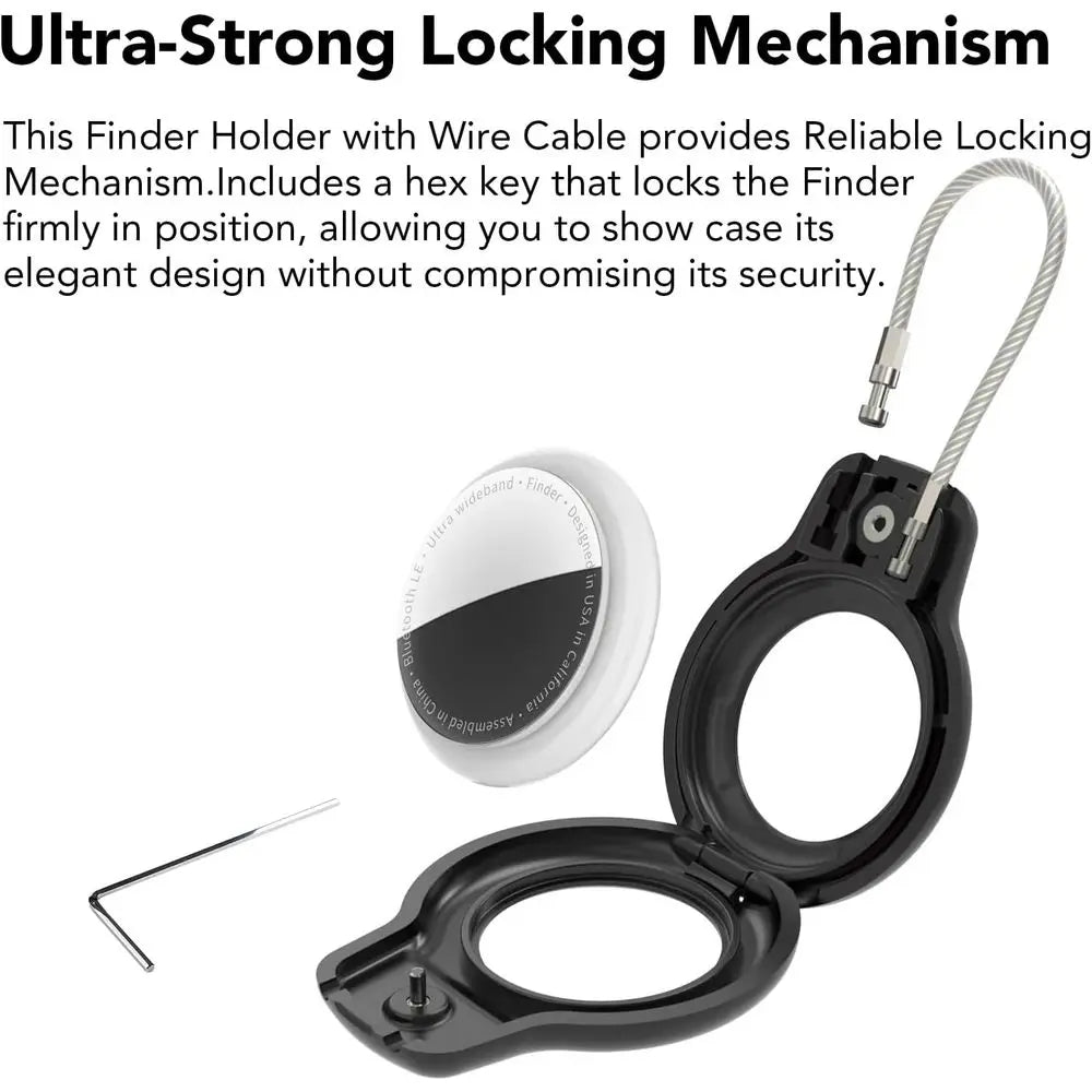 Dual-Pack AirTag Holders with Keychain & Wire Cable