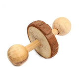 Natural Pine Chew Toys — Roller & Dumbbell Molar Toys for Small Pets
