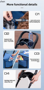 HXL Lightweight Foldable Pet Carrier Stroller for Small Pets