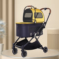 Folding Double-Layer Detachable Pet Stroller Cart for Small & Medium Dogs