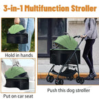 3-in-1 Dog Wagon Stroller with Removable Carrier for Medium Dogs up to 55 lbs