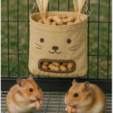 Hanging Hay Feed Bag for Rabbits — Convenient Cage-Mounted Feeder