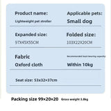 carrinho pet Lightweight Foldable Pet Stroller for Cats Dogs & Teddy Bears-Small Size Outdoor Use pet stroller poussette chien
