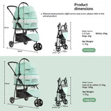 Pet Stroller For BOSIMAO A200L Portable Breathable Lightweight Foldable Trolley For Cats Dogs Outdoor Use