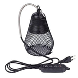 No-Light Ceramic Heat Lamp with Protective Cage — Scald-Safe Reptile Heater