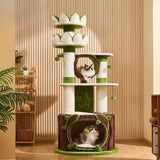 Multi-Level Cat Tree with Lotus Castle Design