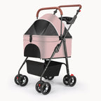 Compact Foldable Pet Stroller with Detachable Carrier for Teddy Dogs & Cats — Lightweight Outdoor Cart