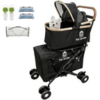 XL Double Outdoor Pet Running & Travel Stroller with Weather Cover — All-Weather Jogging Cart for Dogs & Cats