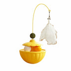 Feather Teaser Pole with Bells & Treat Dispenser — Indoor Cat Exercise Toy