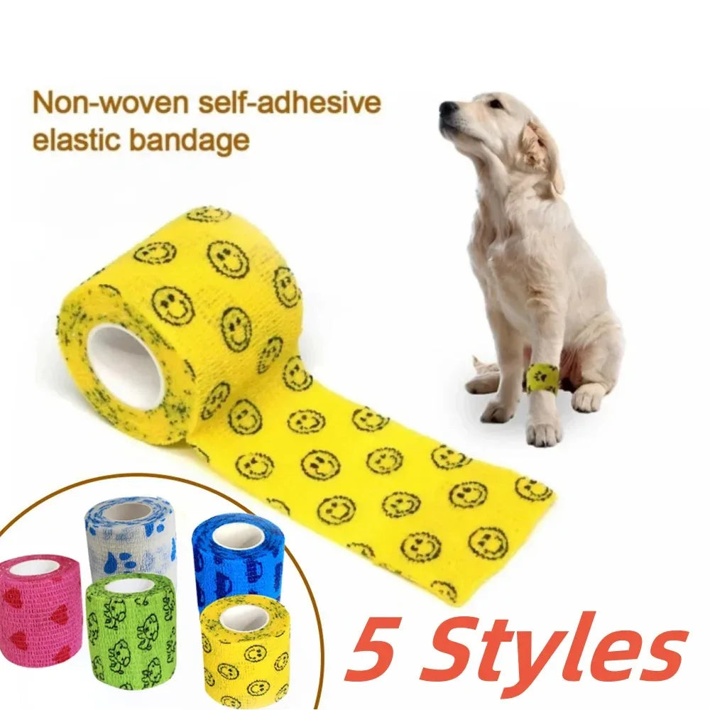 Self-Adhesive Pet Wound Wrap — Breathable Elastic Bandage, No Clips Needed