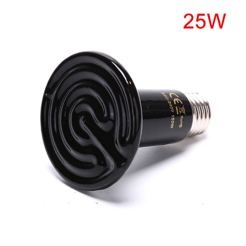 Far Infrared Ceramic Heat Emitter — No-Light Reptile Heater, 25W–200W