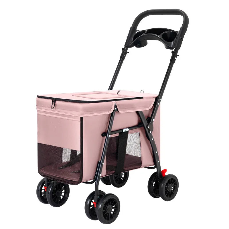 HXL Lightweight Foldable Pet Carrier Stroller for Small Pets