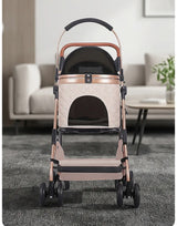 Pet Cart Dog Cat Teddy Baby Cart Outdoor Small Pet Cart Lightweight Foldable Outdoor Travel Stroller Carrier