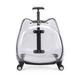 Pet Carrier with Wheels Transparent Pet Carrier Suitcase Hard-Sided Cats, Small Dogs, Travel, Airport, Professional Visits