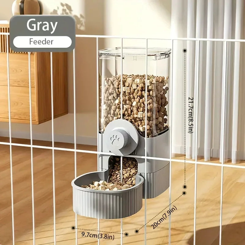 Hanging Pet Water & Food Feeder — Auto-Refill Clip-On Bowl Set