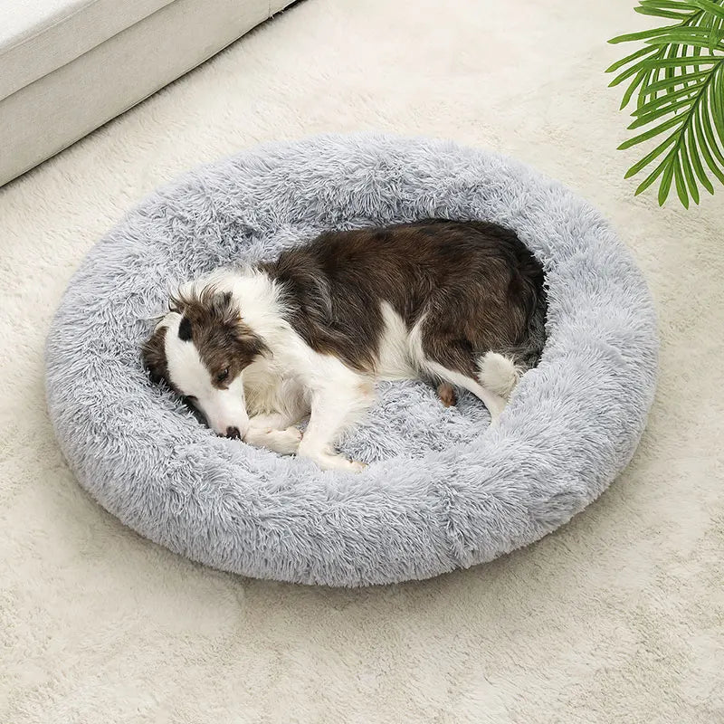 Long Plush Pet Sleeping Basket