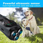 Ultrasonic 3-Head Dog Repellent & Trainer with Safety Light