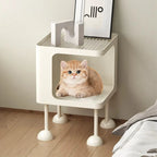 Cream-Style Pet Bedside Table & Kennel for Small Pets